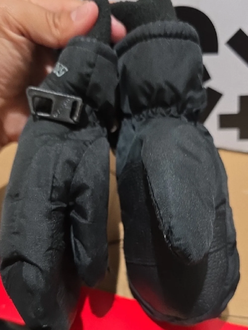 Black Kids Mittens - Outdoor Winter Waterproof Mitts